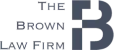 A logo for the brown law firm on a white background