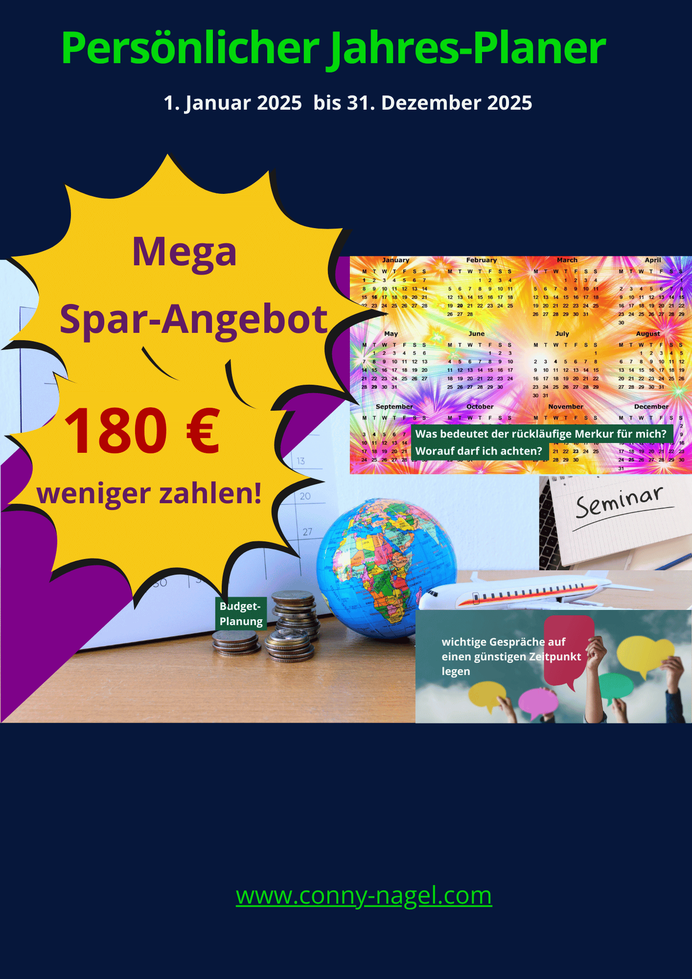 Kalender, Quartalsplanung, Globus, Geld