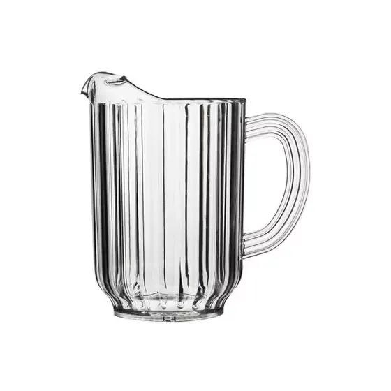 A Clear Glass Pitcher with A Handle on A White Background — Commercial Kitchens Direct in Unanderra, NSW