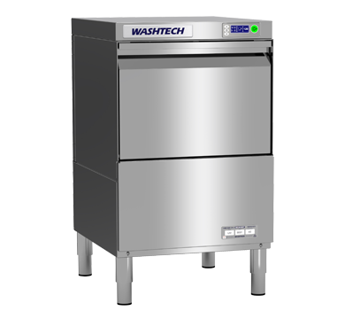 A Stainless Steel Dishwasher with The Word Washtech on It — Commercial Kitchens Direct in Unanderra, NSW
