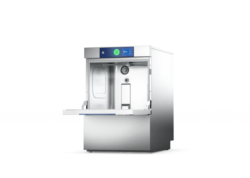 A Stainless Steel Dishwasher with The Door Open on A White Background — Commercial Kitchens Direct in Unanderra, NSW