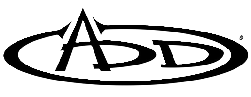 A black and white logo for a company called add.