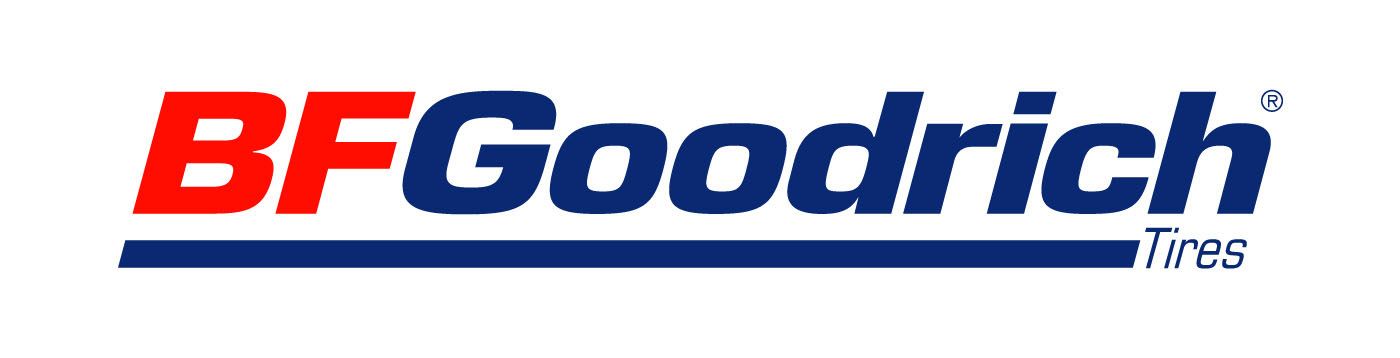 The logo for bfgoodrich tires is shown on a white background.
