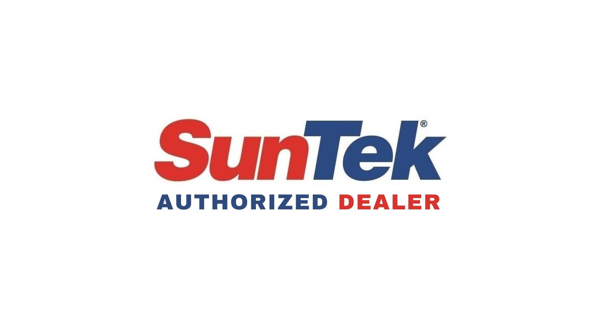 The suntek authorized dealer logo is on a white background.