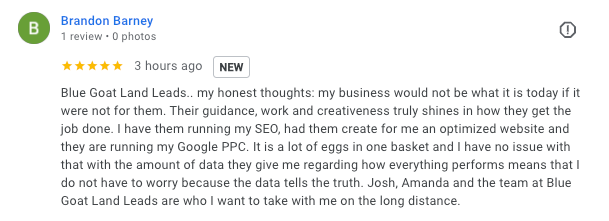 A screenshot of a google review from chris quinn.