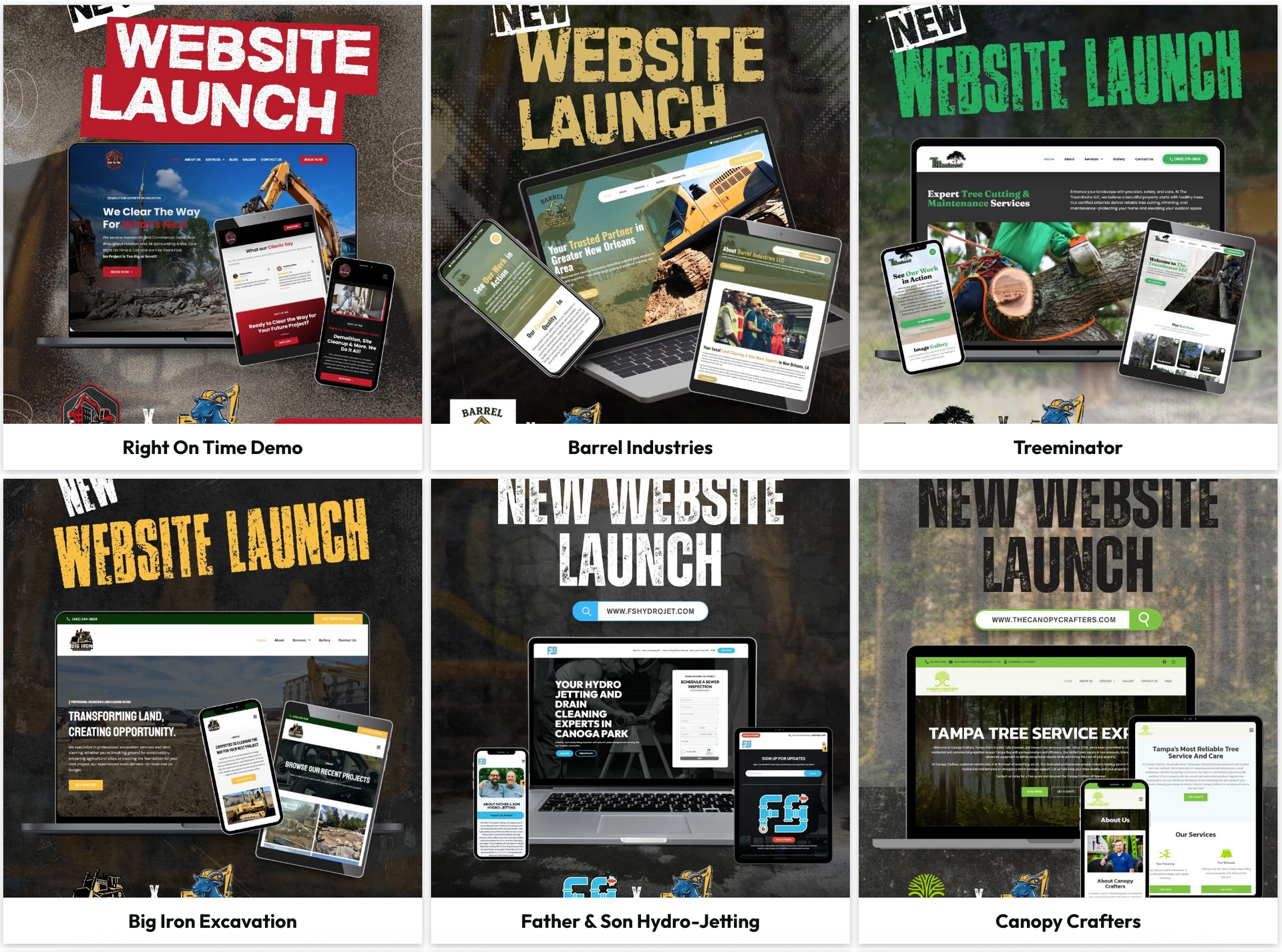 Six promotional graphics with 