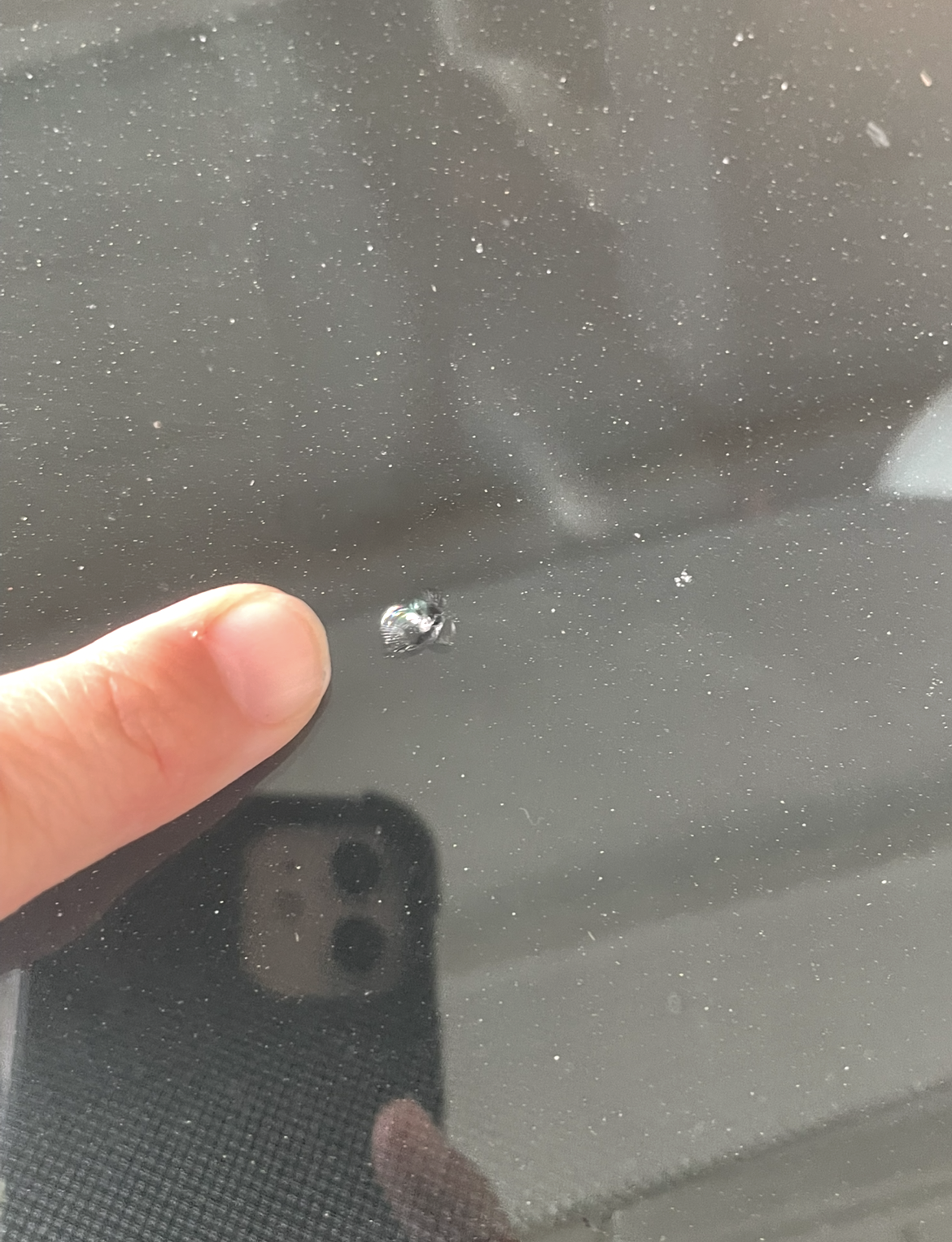 Before windshield rock chip repair in Waco, TX