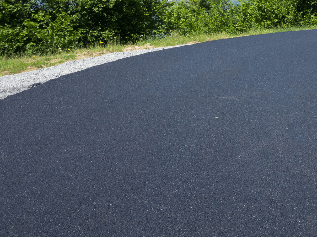 a newly installed asphalt road