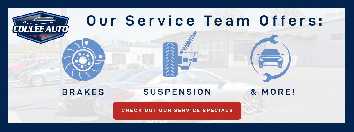 Our Service Team offers: Brakes, suspension, and more! Check out our service specials.