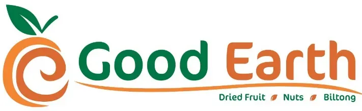 The logo for good earth dried fruit nuts and biltong