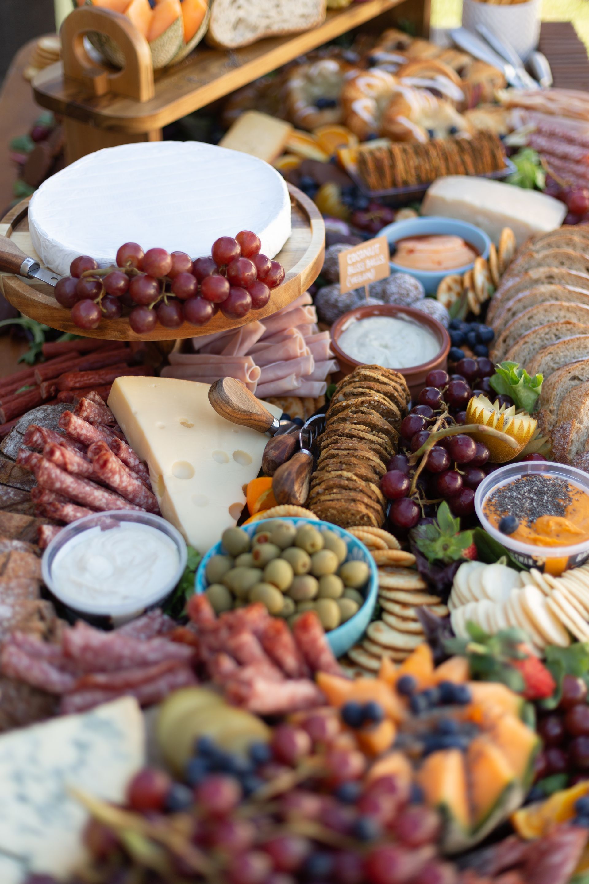 There are many different types of food on the table.