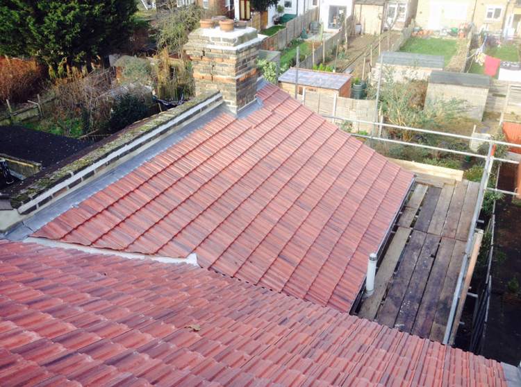 After picture of a slanting roof