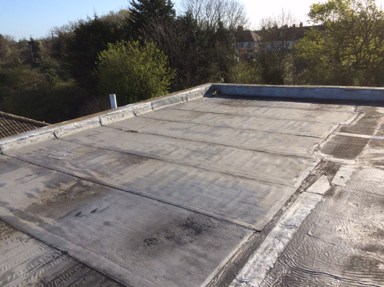Before picture of a flat roof
