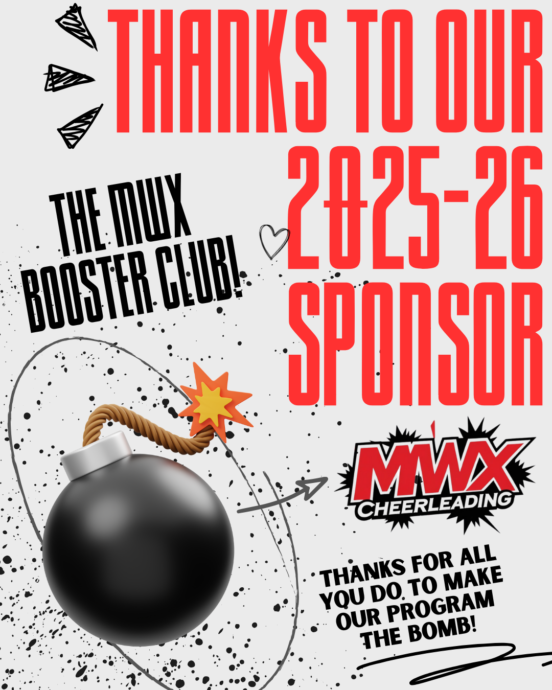 A poster that says thanks to our newest sponsor