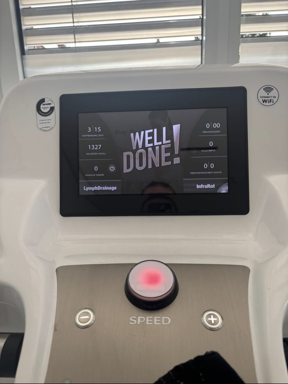 Display Ansicht Vacu Laufband zum Abnehmen 
