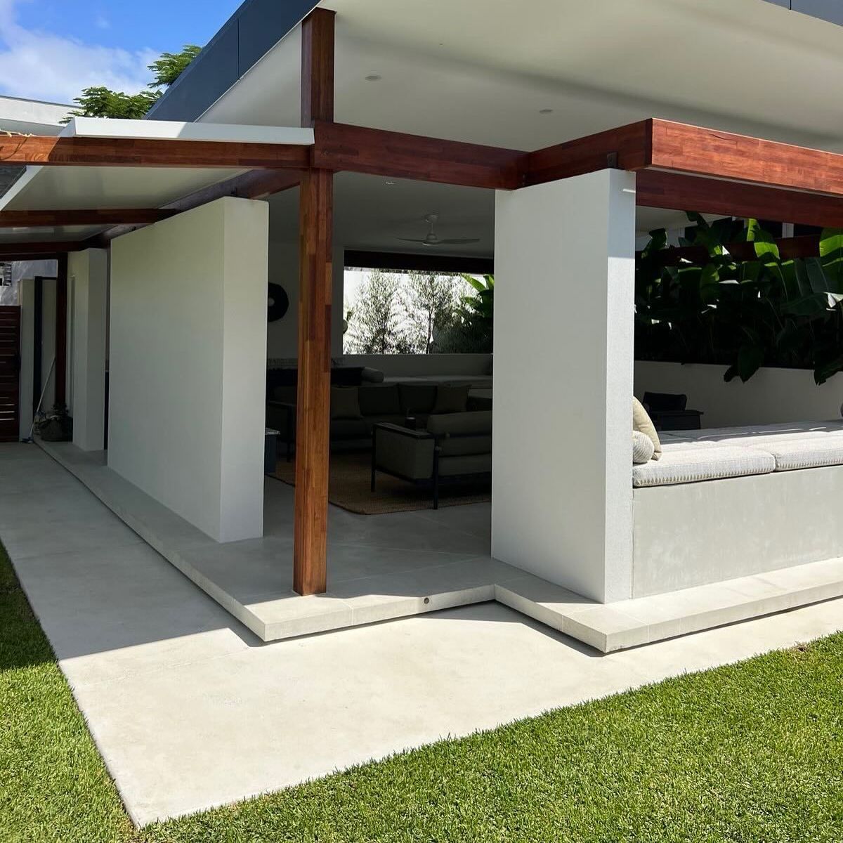 Architectural concrete seat and day bed.