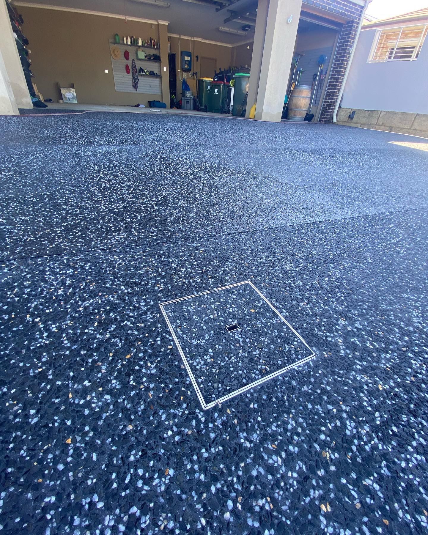 Exposed aggregate shed pad & garage pad services