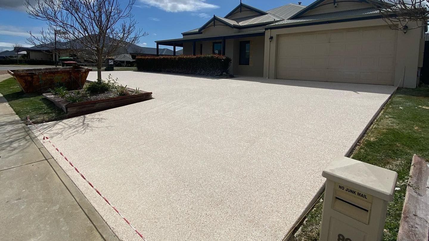 Exposed Aggregate Driveway and Parking Area