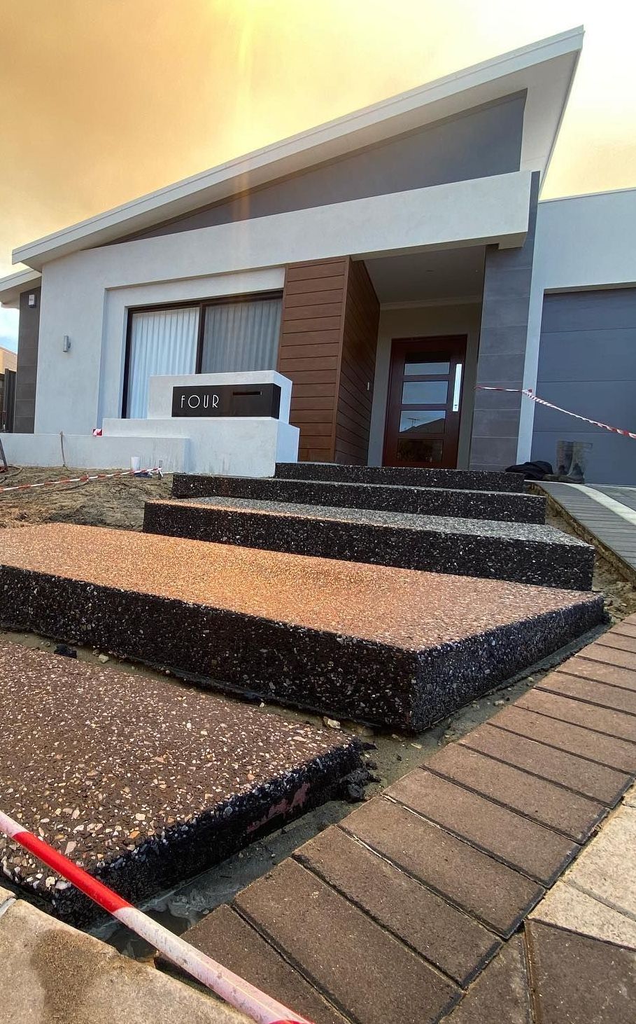 Honed aggregate paths & stairs services