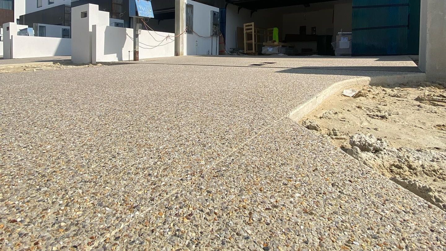 Exposed Aggregate Driveways for New Units in Perth