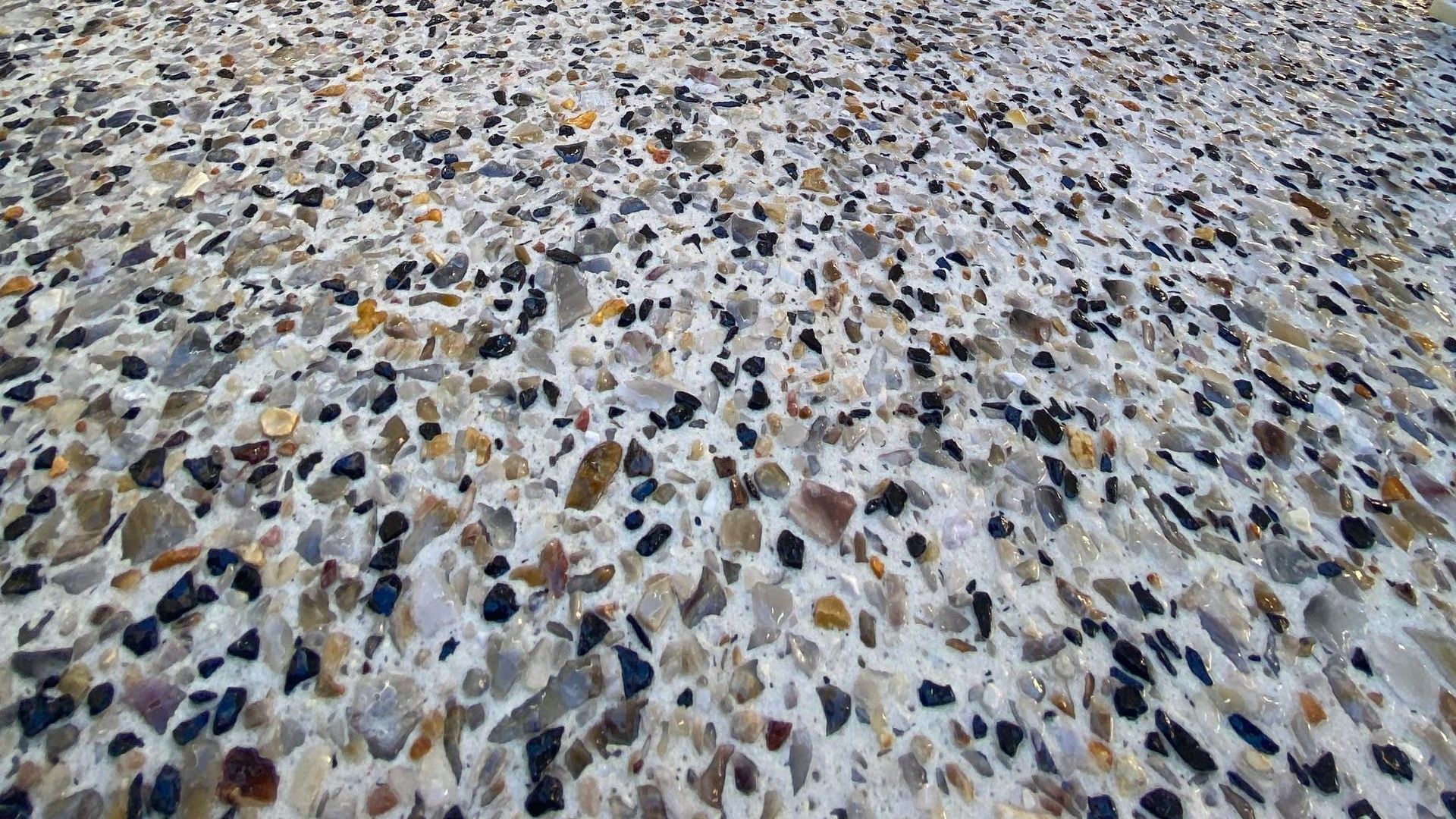 Close Up of Exposed Aggregate Patio Flooring