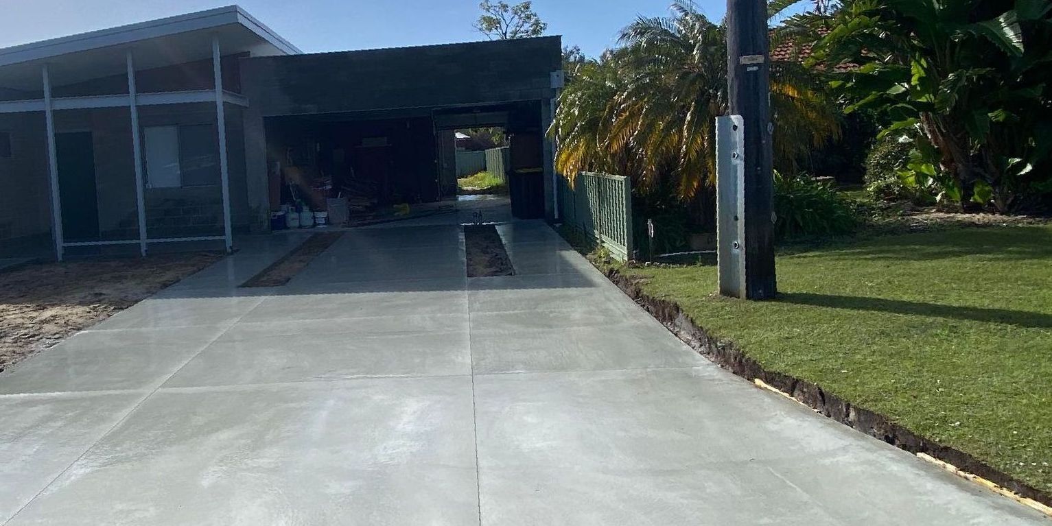 Plain Grey Concrete Driveway Paving