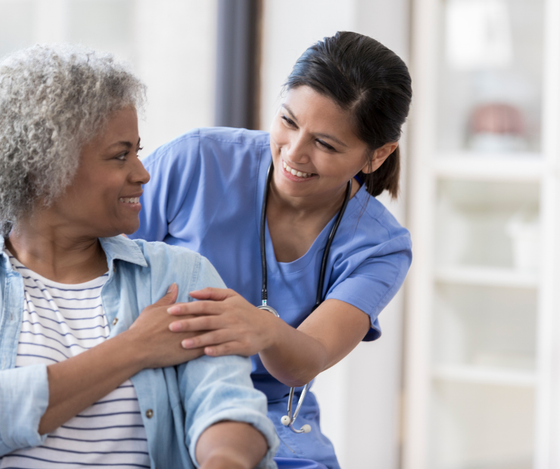 Elderly Woman and Nurse image