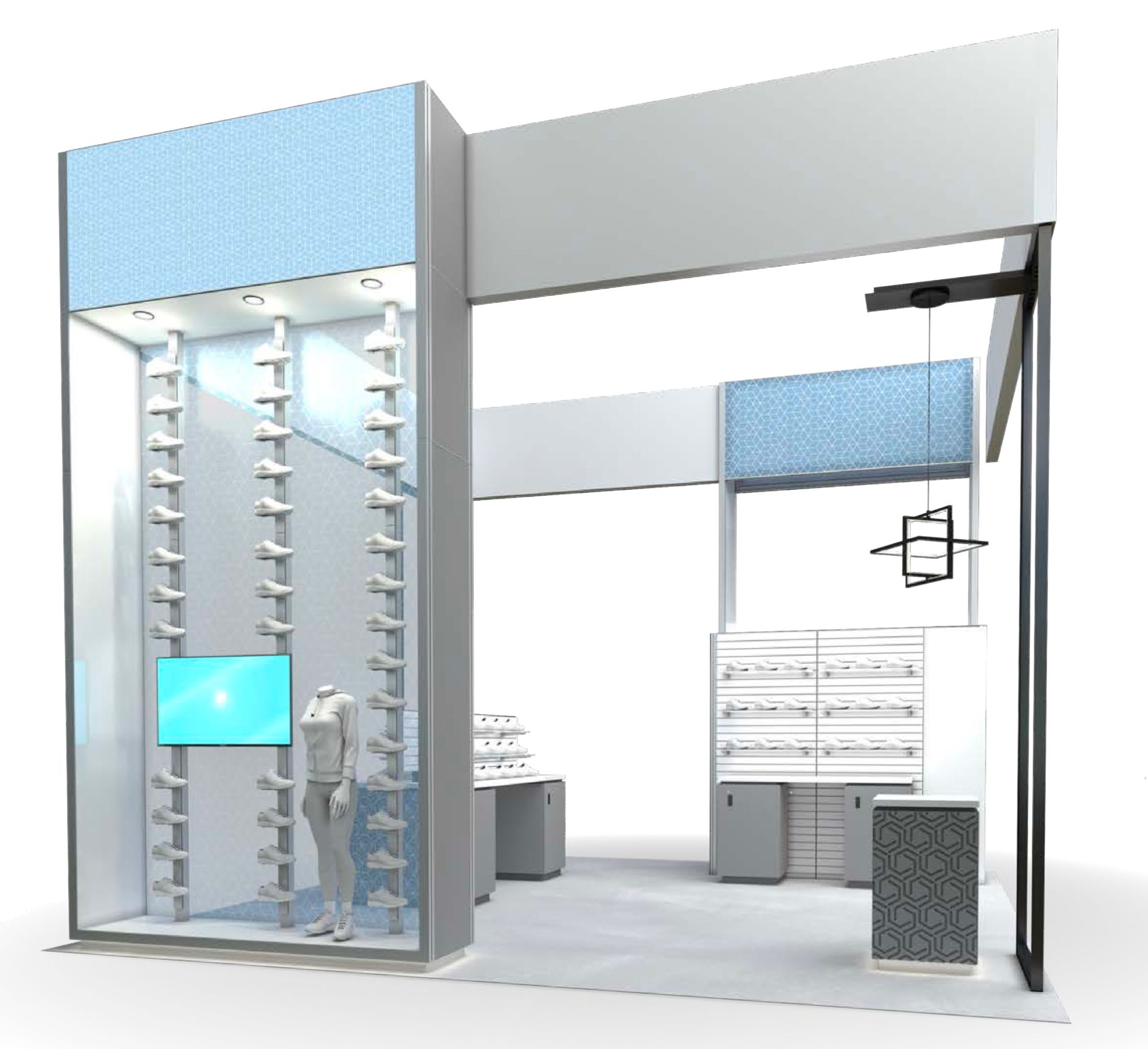 Trade Show Booth with Product Displays