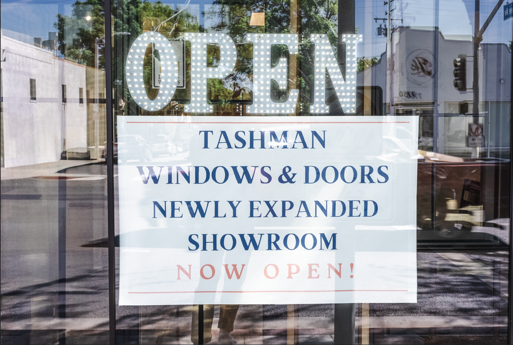 Sign in window of Tashman Windows & Doors, 