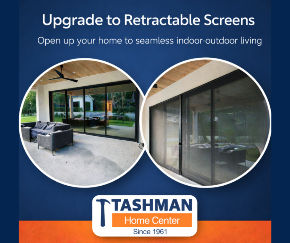 Retractable screens installed by Tashman Home Center in West Hollywood, Los Angeles