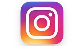 Instagram logo: square icon with a white outline around a gradient of orange, pink, purple, and blue.