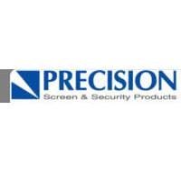 Logo for Precision Screen & Security Products with a blue and white geometric design.