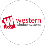 Logo for Western Window Systems: red and white