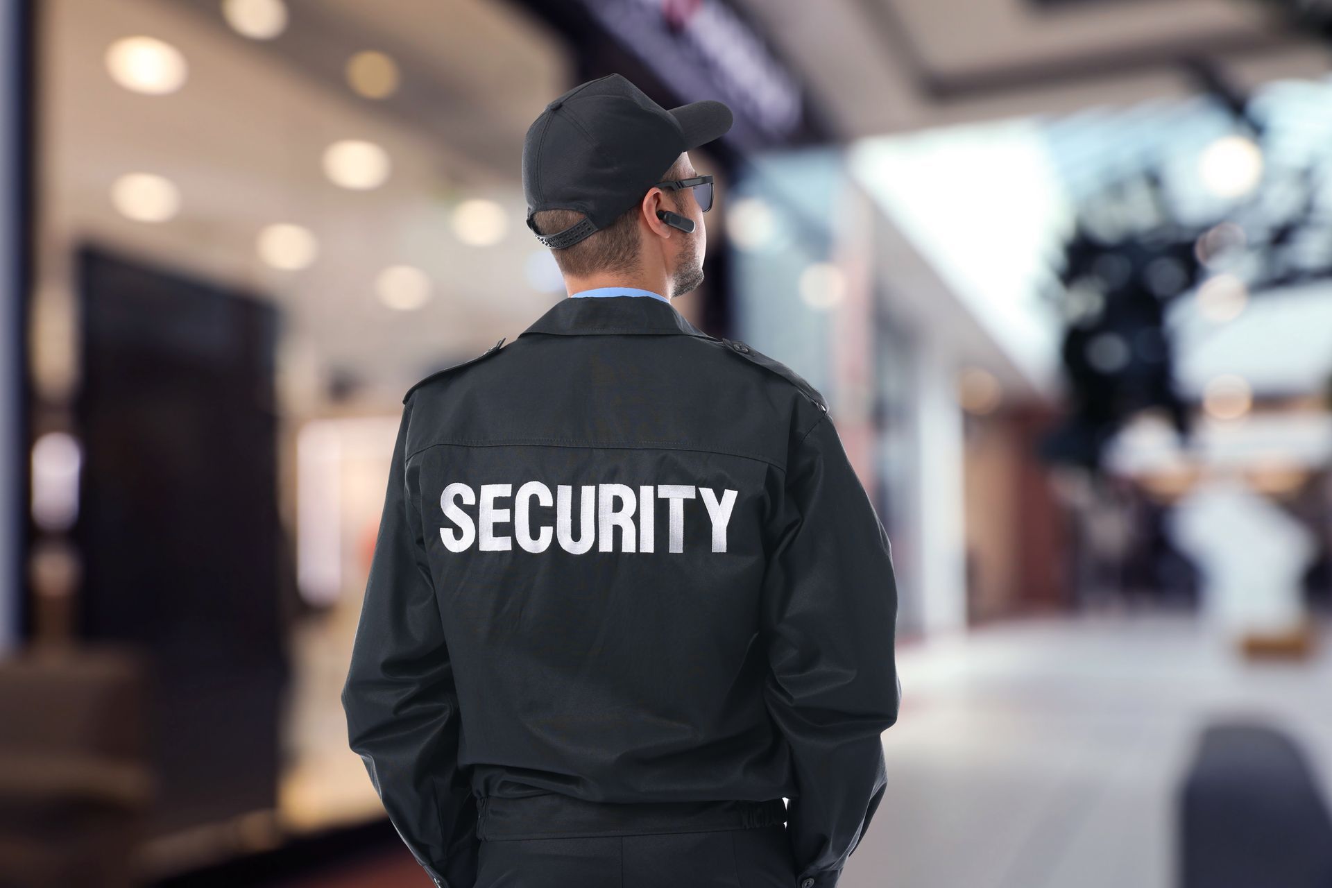 Security guard in uniform with 