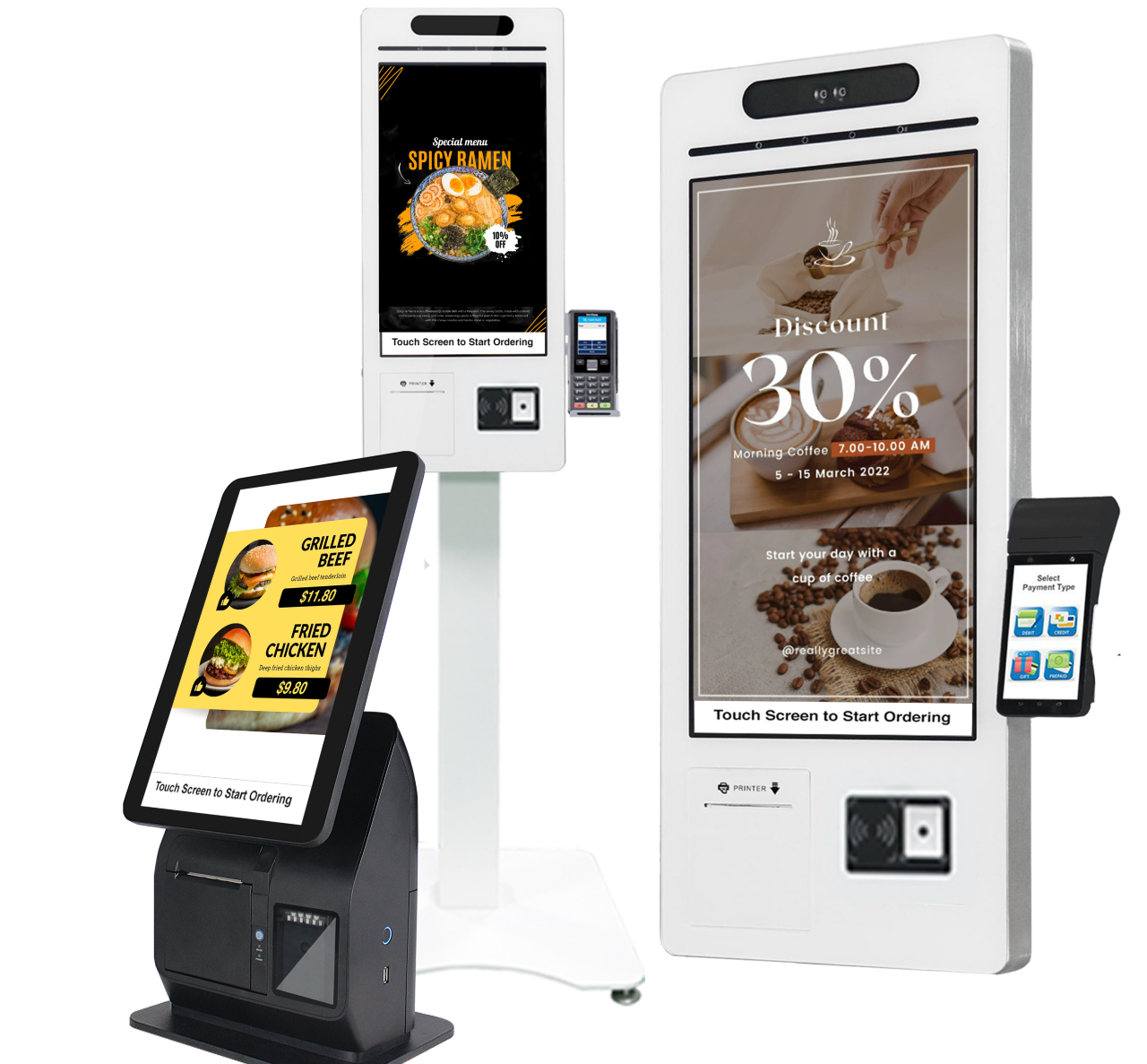 Hybrid POS system and self ordering kiosk