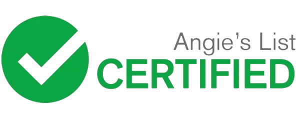 The logo for angie 's list is certified with a green check mark.