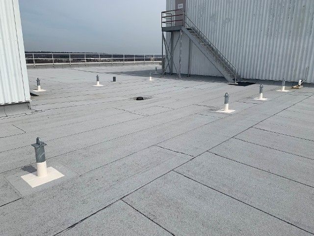 metal anchor points in a floating dock