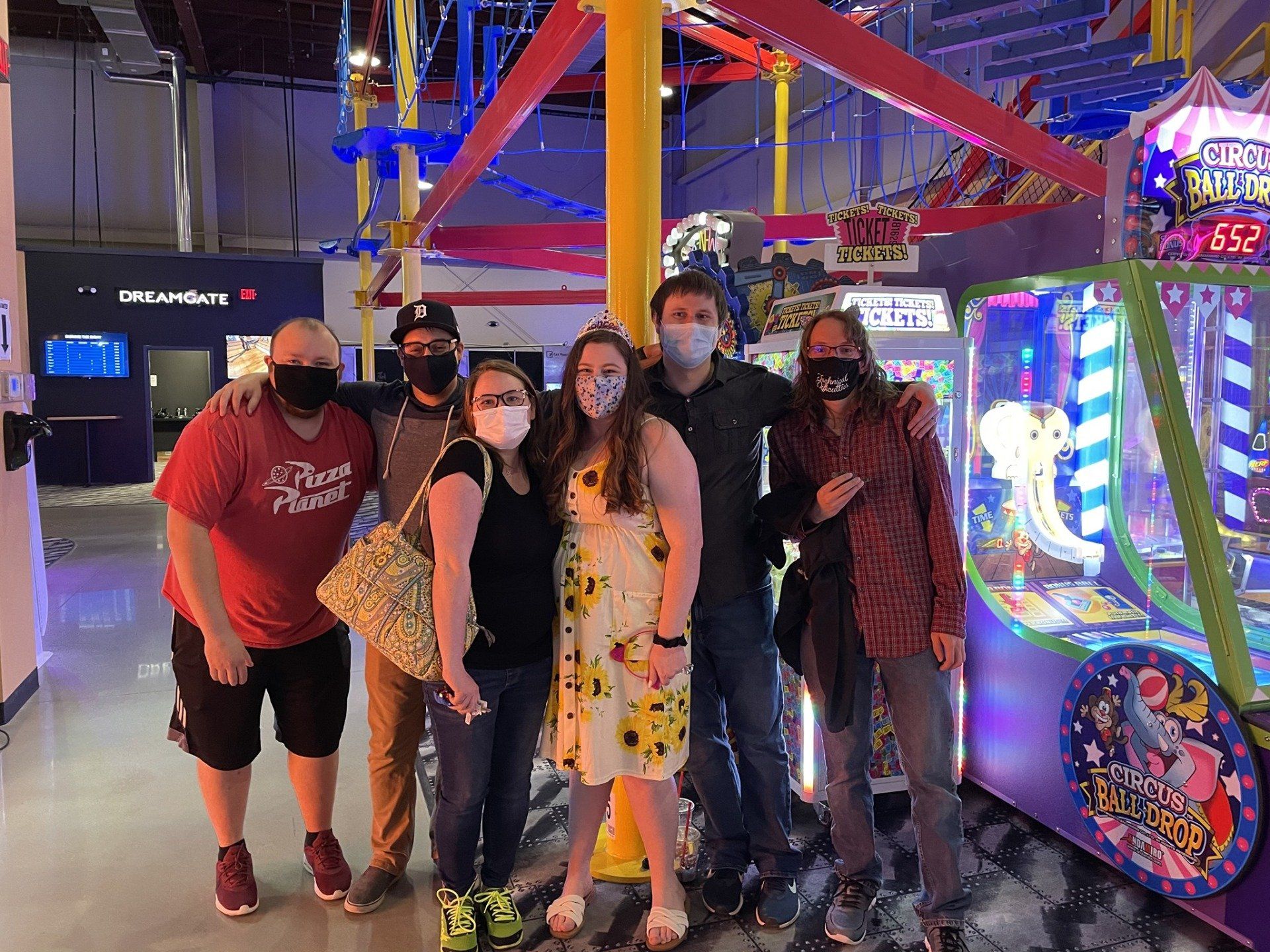Group wearing face masks - Canton, MI - The Tailgate Garage