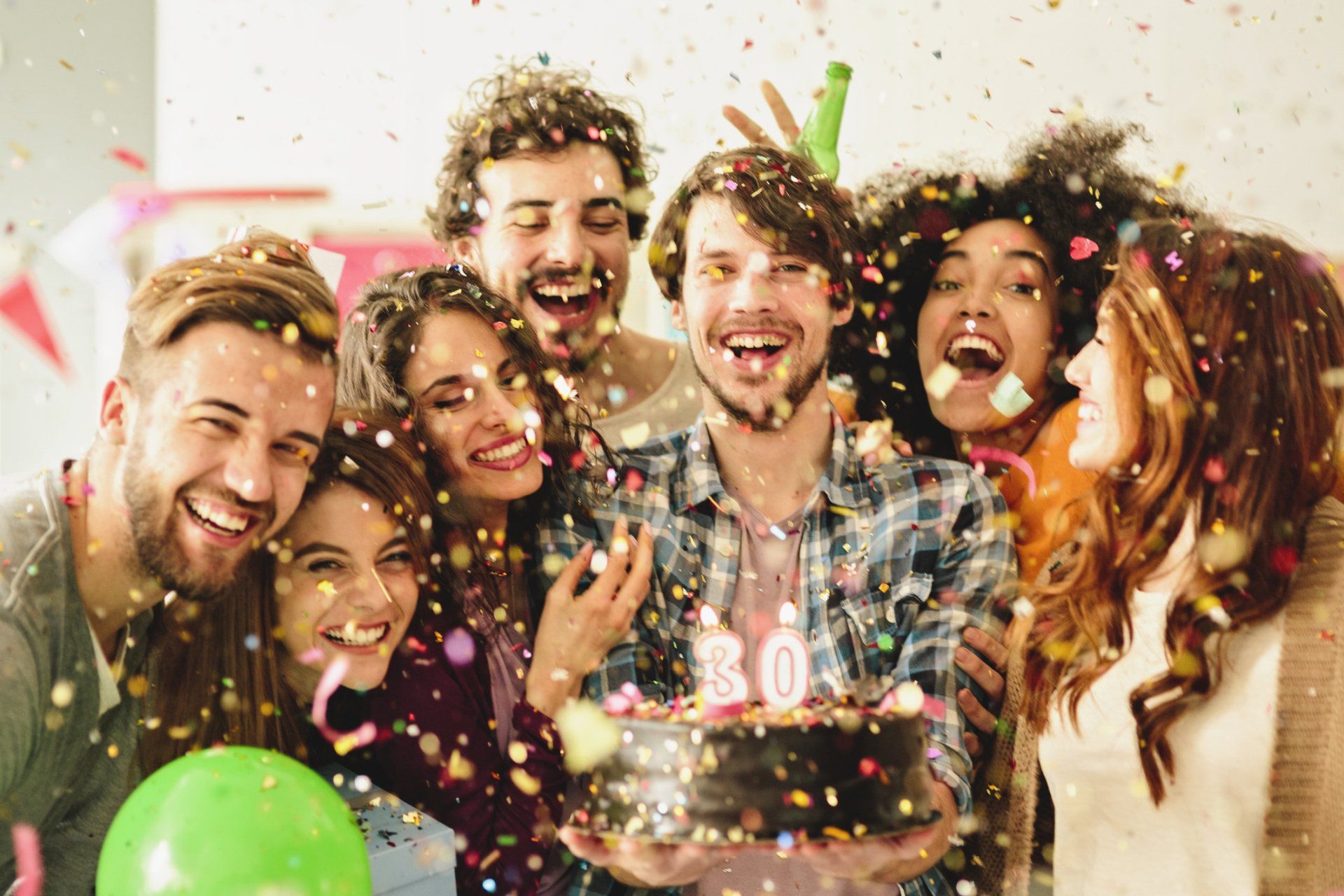 Friends celebrating birthday party - Canton, MI - The Tailgate Garage