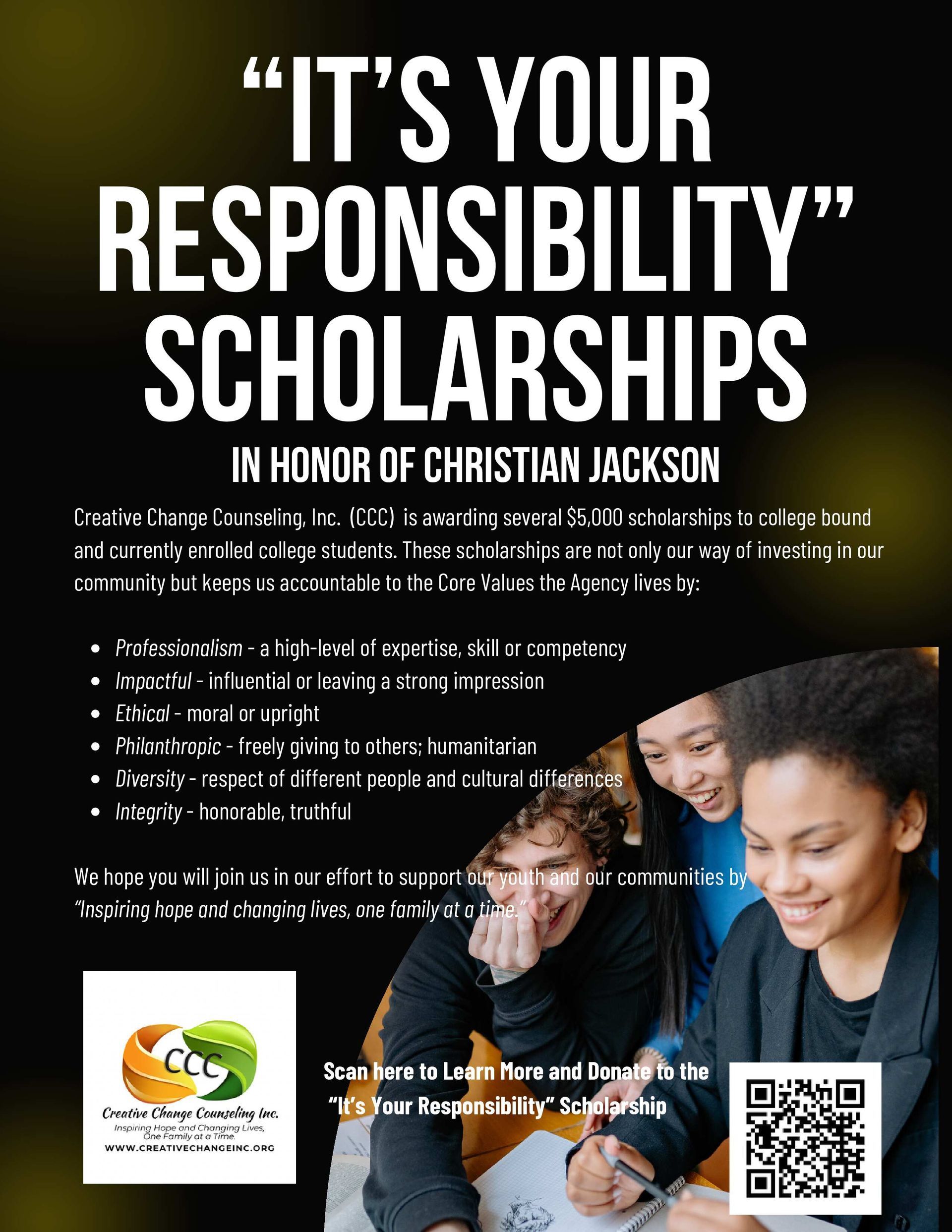 Christian Jackson Scholarship Flyer
