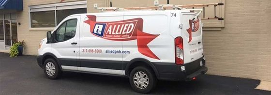 Van-in-front-of-Allied,-Springfield,-IL,-Allied-Plumbing