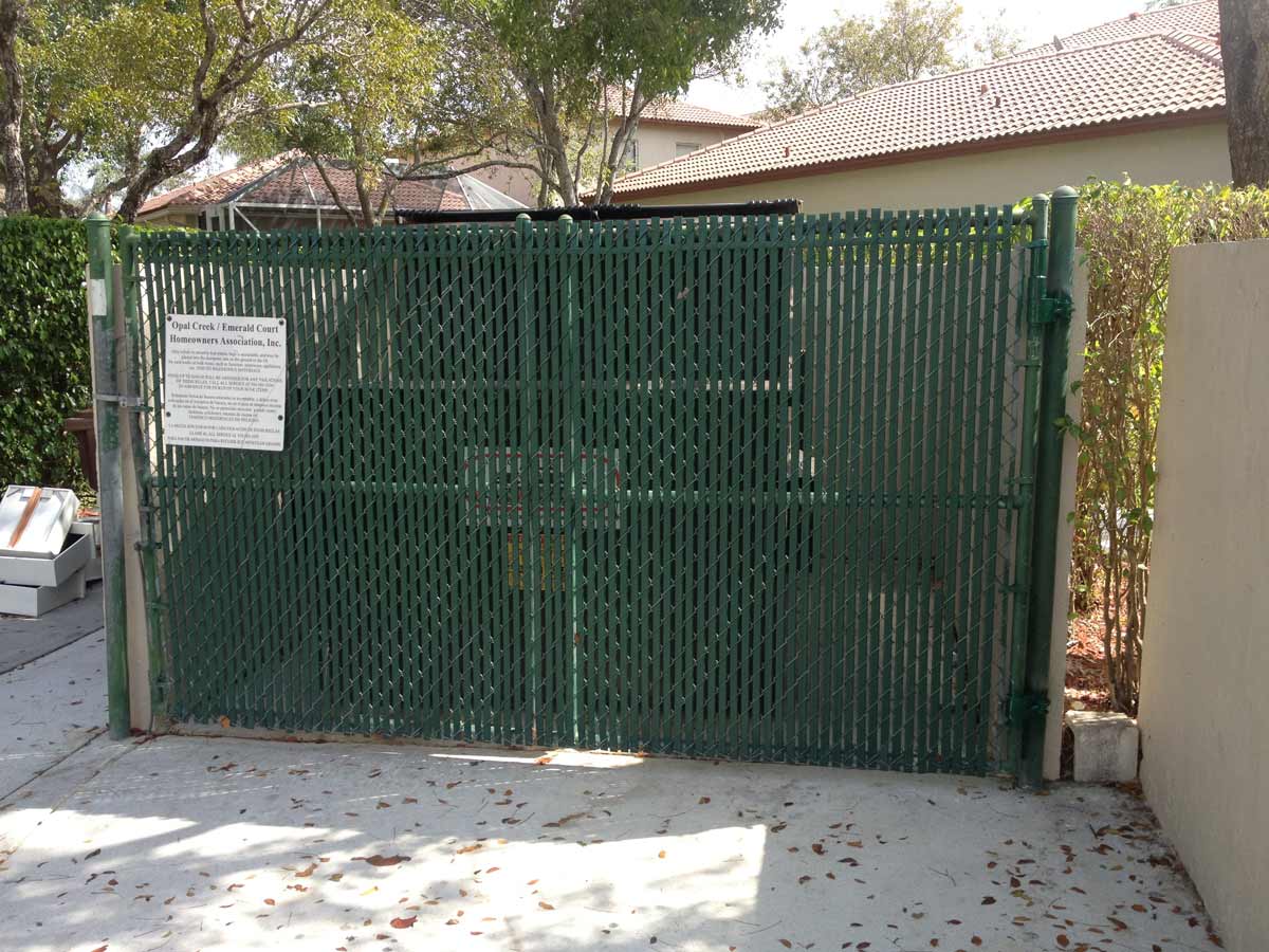 Chain Link Dumpster Gates — Sunrise, FL — First Class Fence & Rail, Inc.