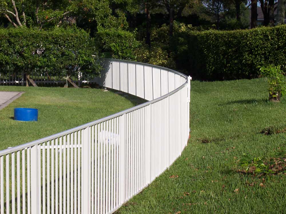 White Handrail Curve — Sunrise, FL — First Class Fence & Rail, Inc.