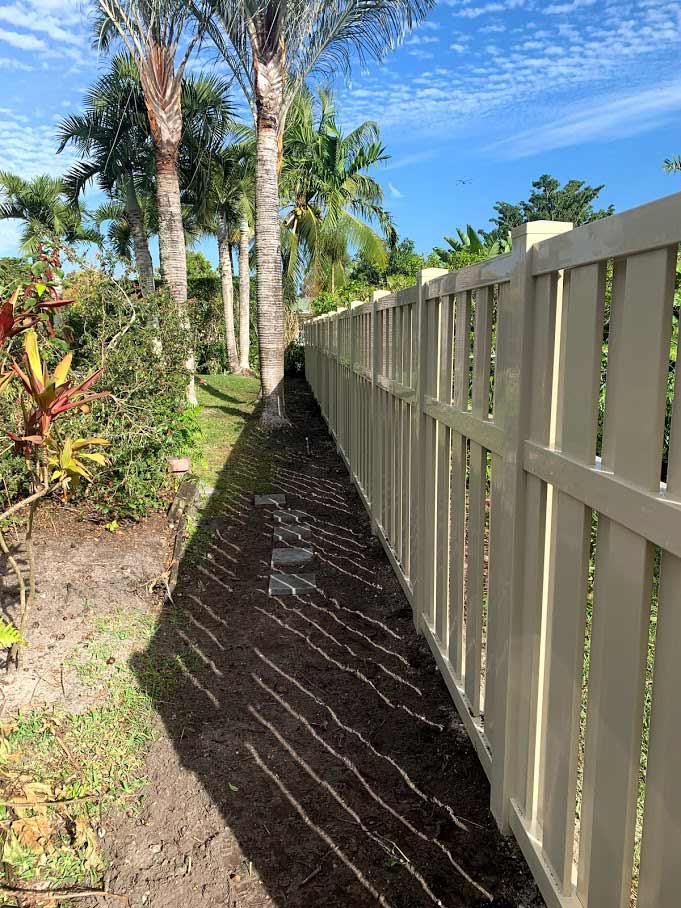 Tan 6ft Pool Safe Shadowbox — Sunrise, FL — First Class Fence & Rail, Inc.