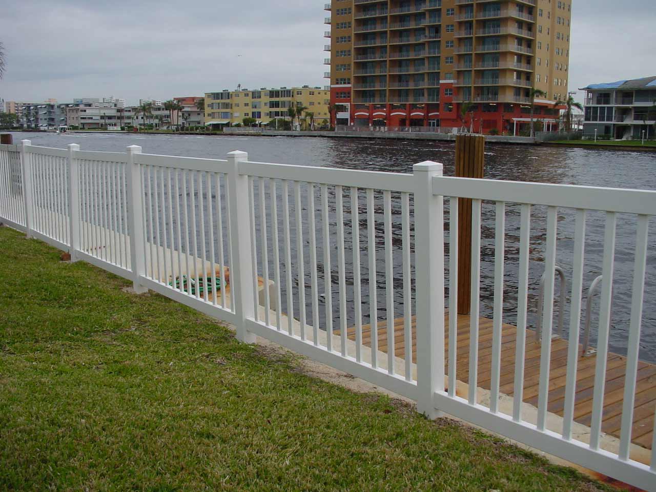 White Railing Style Waterway — Sunrise, FL — First Class Fence & Rail, Inc.
