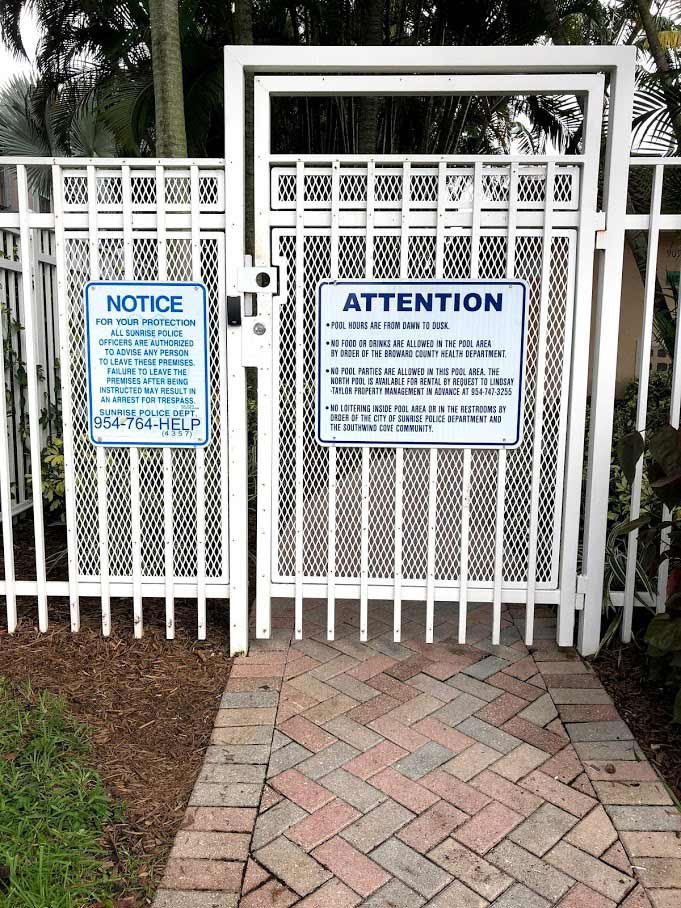 Steel White Pool Gate — Sunrise, FL — First Class Fence & Rail, Inc.