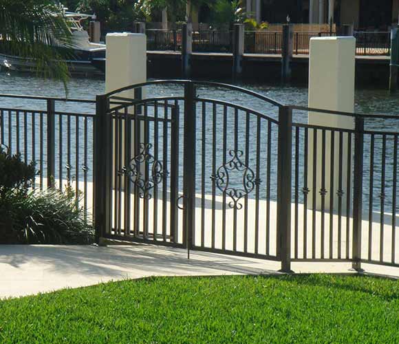 Waterway Fence and Gate Set — Sunrise, FL — First Class Fence & Rail, Inc.