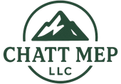 Dark green logo: Mountain within a circle, 