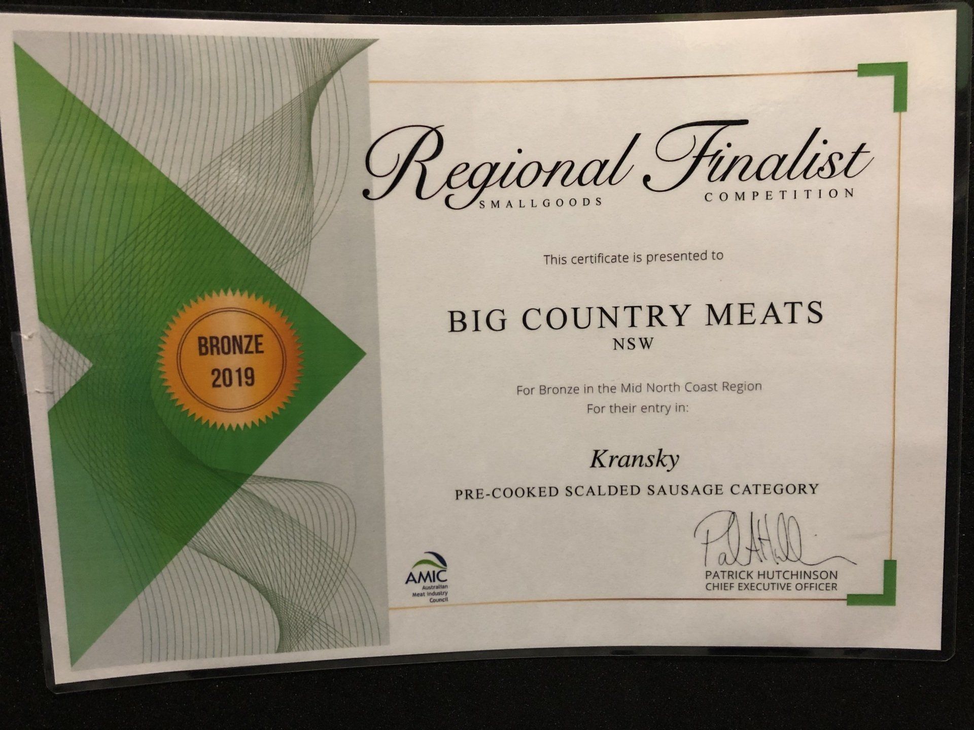 Bronze in the 2019 Regional Smallgoods Competition for Kransky
