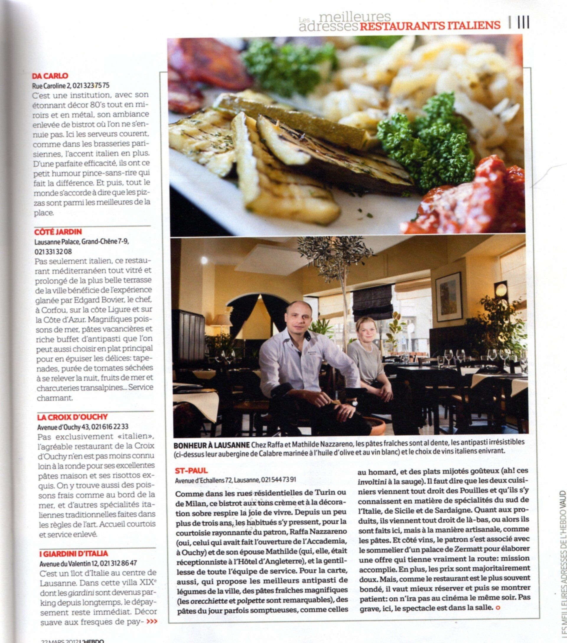 article cuisine italienne